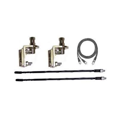 4' Twin trucker antenna kit black