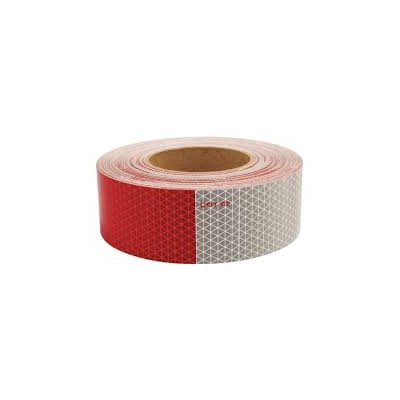Ruban réfléchissant 150' x 2", 6" rouge / 6" gris DOT Ruban réfléchissant 150' x 2", 6" rouge / 6" gris DOT